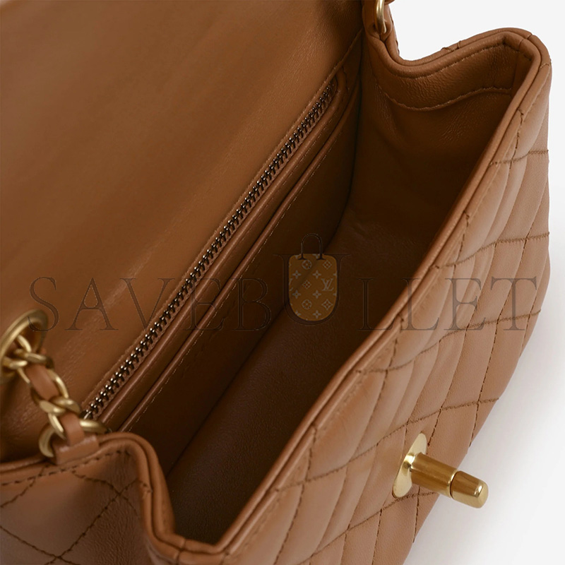 CHANEL MASTER FLAP BAG SHINY LANBSKIN AS5758 (18*13*7cm)